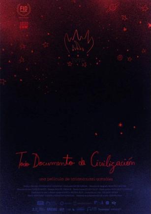 Imagen negra con pequeños dibujos rojos.